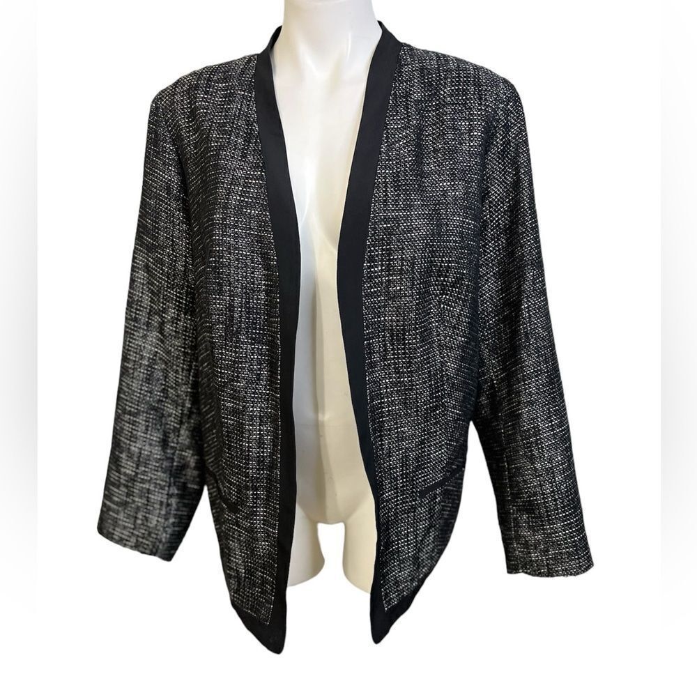 Avenue Studio blazer plus size 16 black heathered office business casual fall -1 - Picture 2 of 6